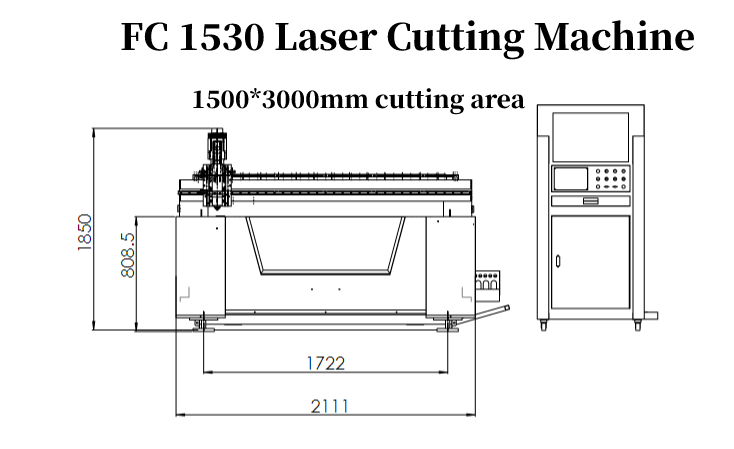 Кина Индустријска машина за ласерско сечење метала од алуминијума 1кв 2кв